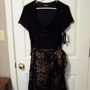 Dana Kay Black Dress with Floral Detail Skirt